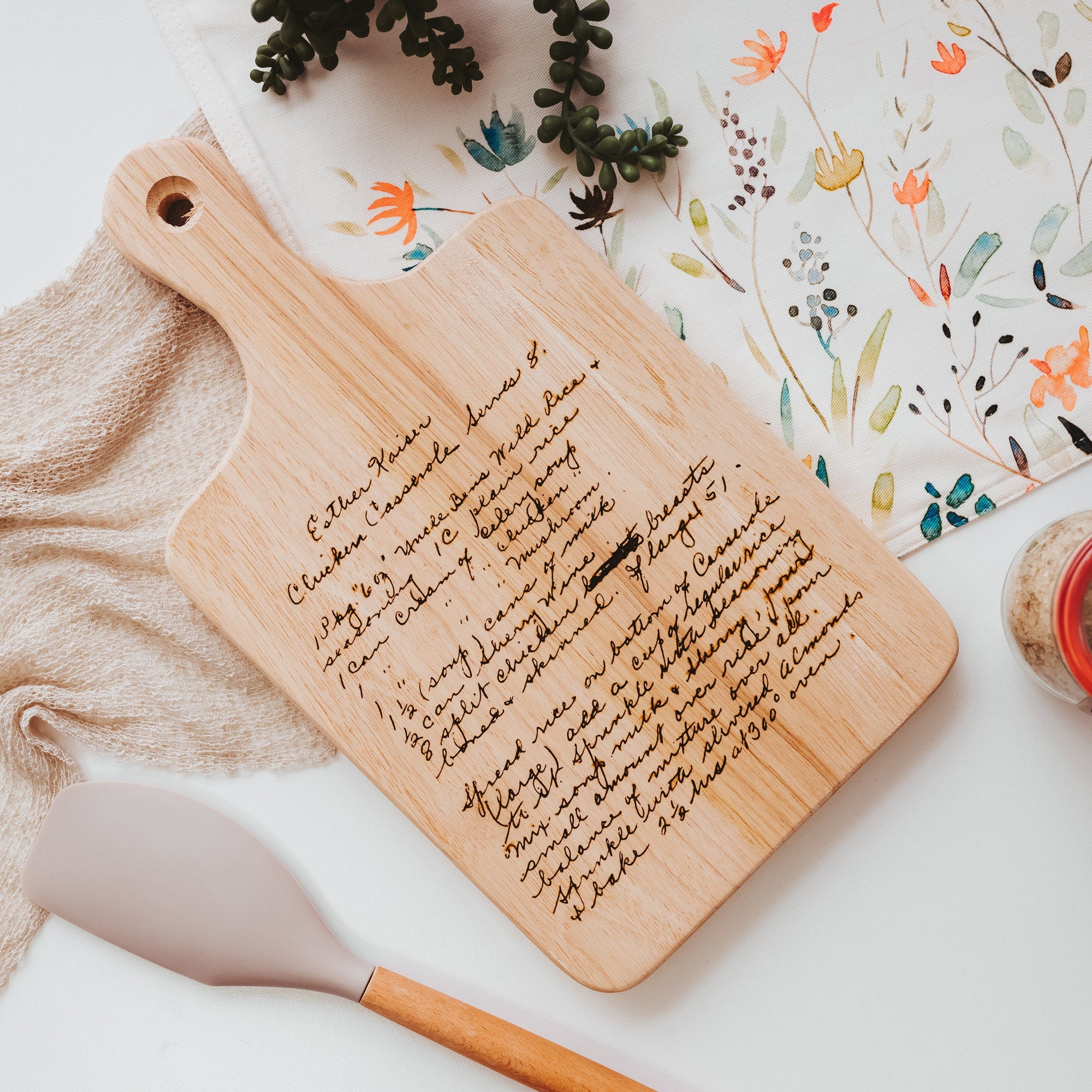 Handwritten Recipe Cutting Board, Wooden Boards With Handwriting, Christmas Gift, Engraved Cutting Board, Custom Cutting Board, Recipe Gift, Housewarming