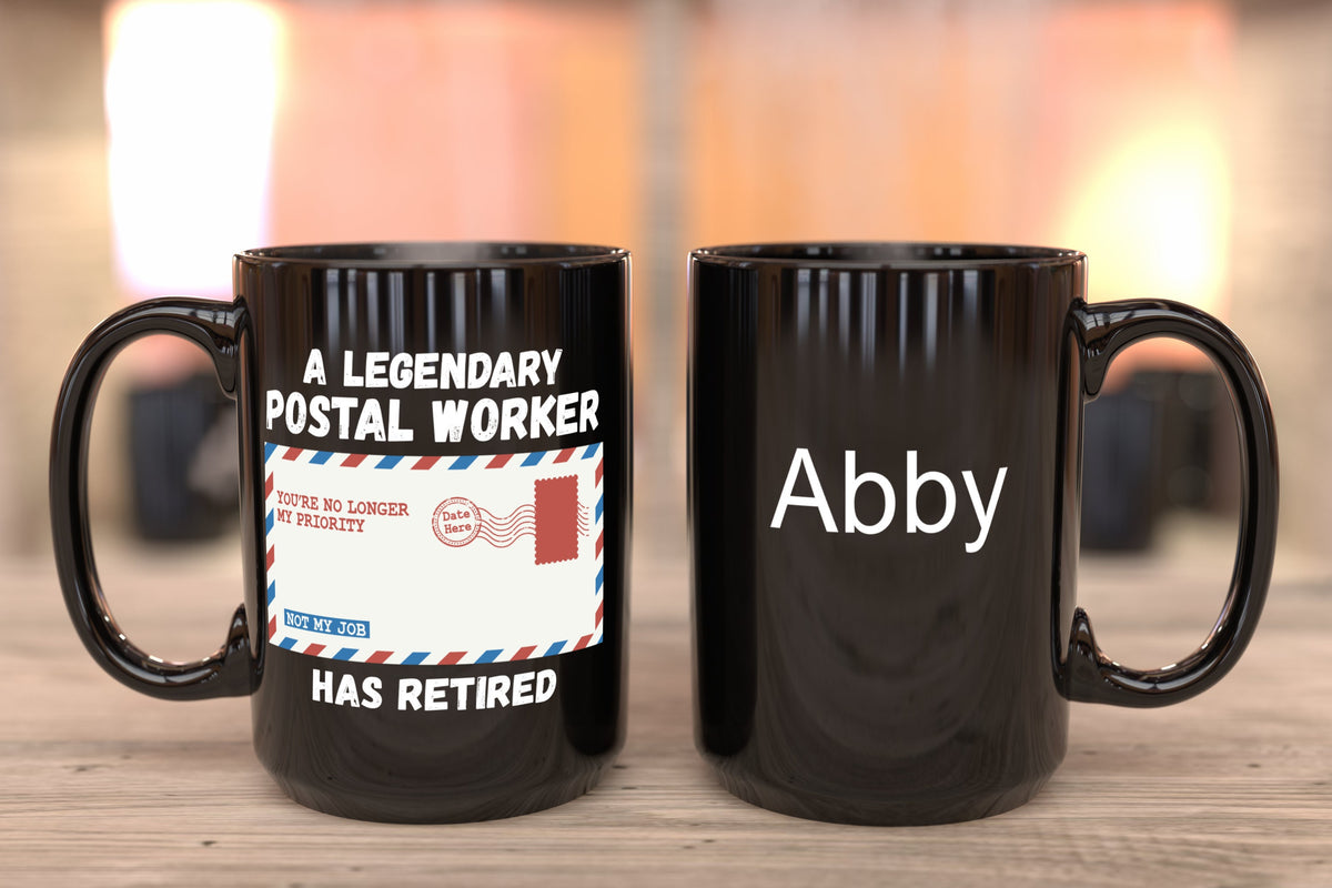 Personalized Retired Postal Worker Mug |Postal Retirement |Personalized Date |Post Office Retired |Retired Mailman |Postal Service | Carrier