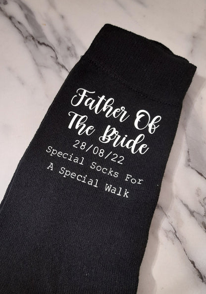 Father of The Bride Socks - Special Socks for a Special Walk - Father of the Bride Personalised - Wedding Party - Personalized