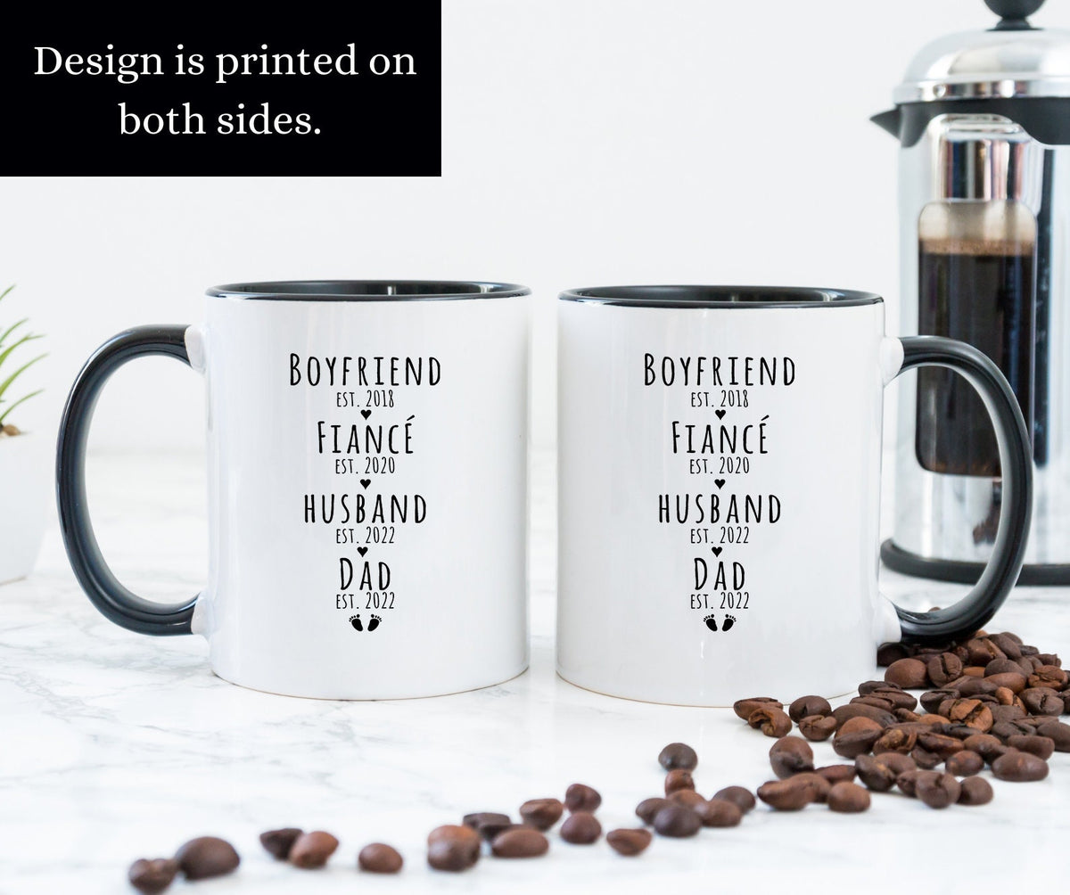 First Time Dad Gift From Wife, Gifts For New Dad, Boyfriend Fiance Husband Dad Mug Personalized, Pregnancy Reveal First Time Dad Gift