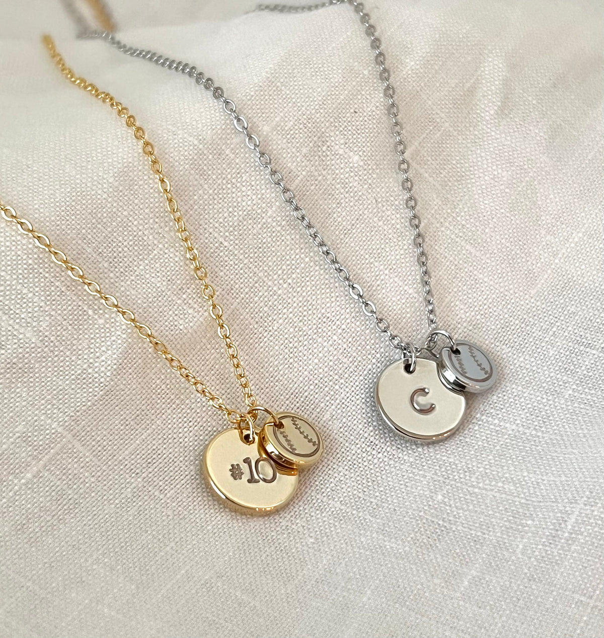 Baseball Mom Necklace - Gift for Baseball Moms - Baseball Initial Necklace - Personalized Custom Baseball Mom Jersey Number Necklace