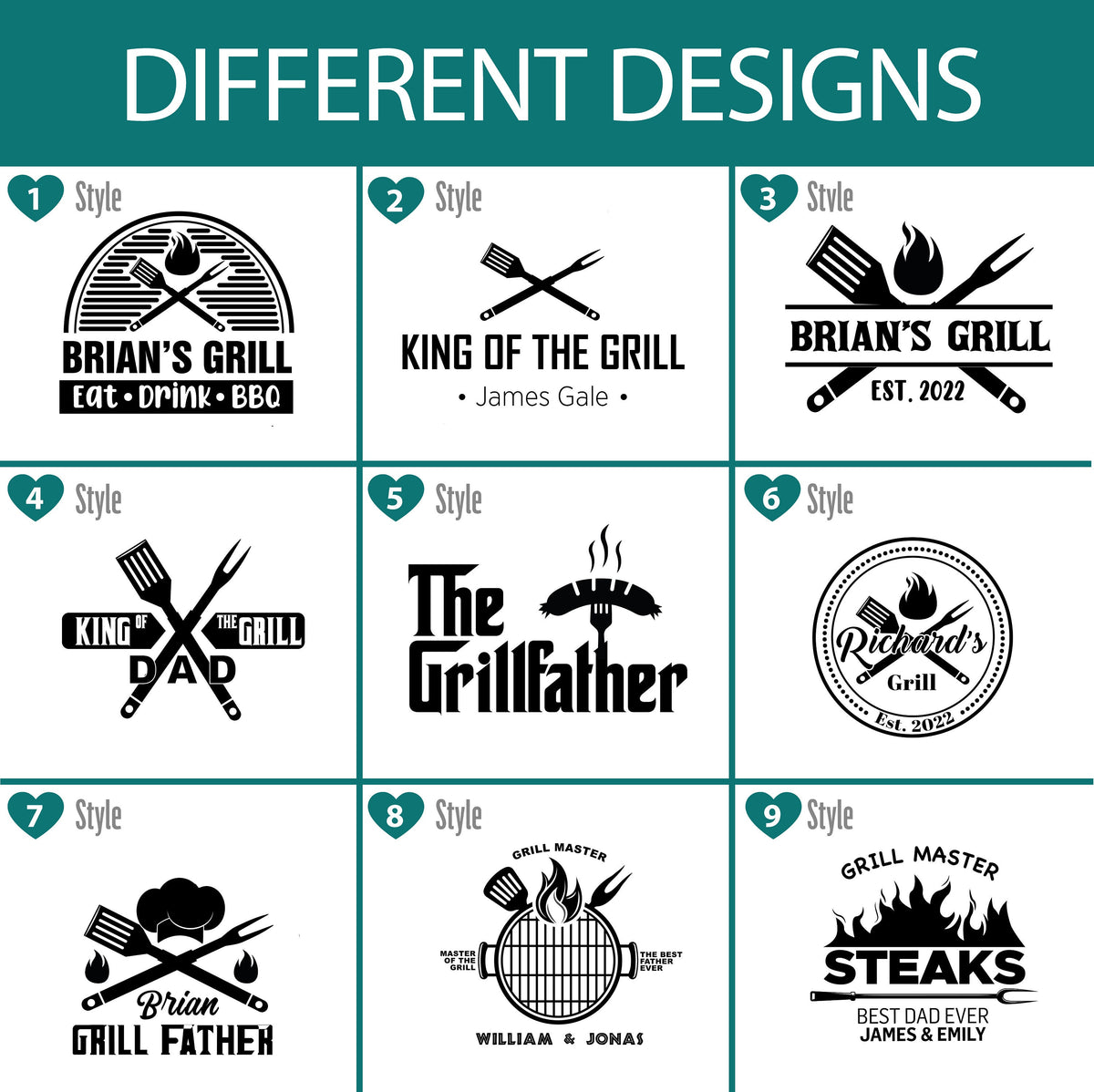 King of the Grill Cutting Board for Dad Griller, Personalized Father's Day Gift for Him, BBQ Gift for Men's Birthday, Grilling Gift for Men