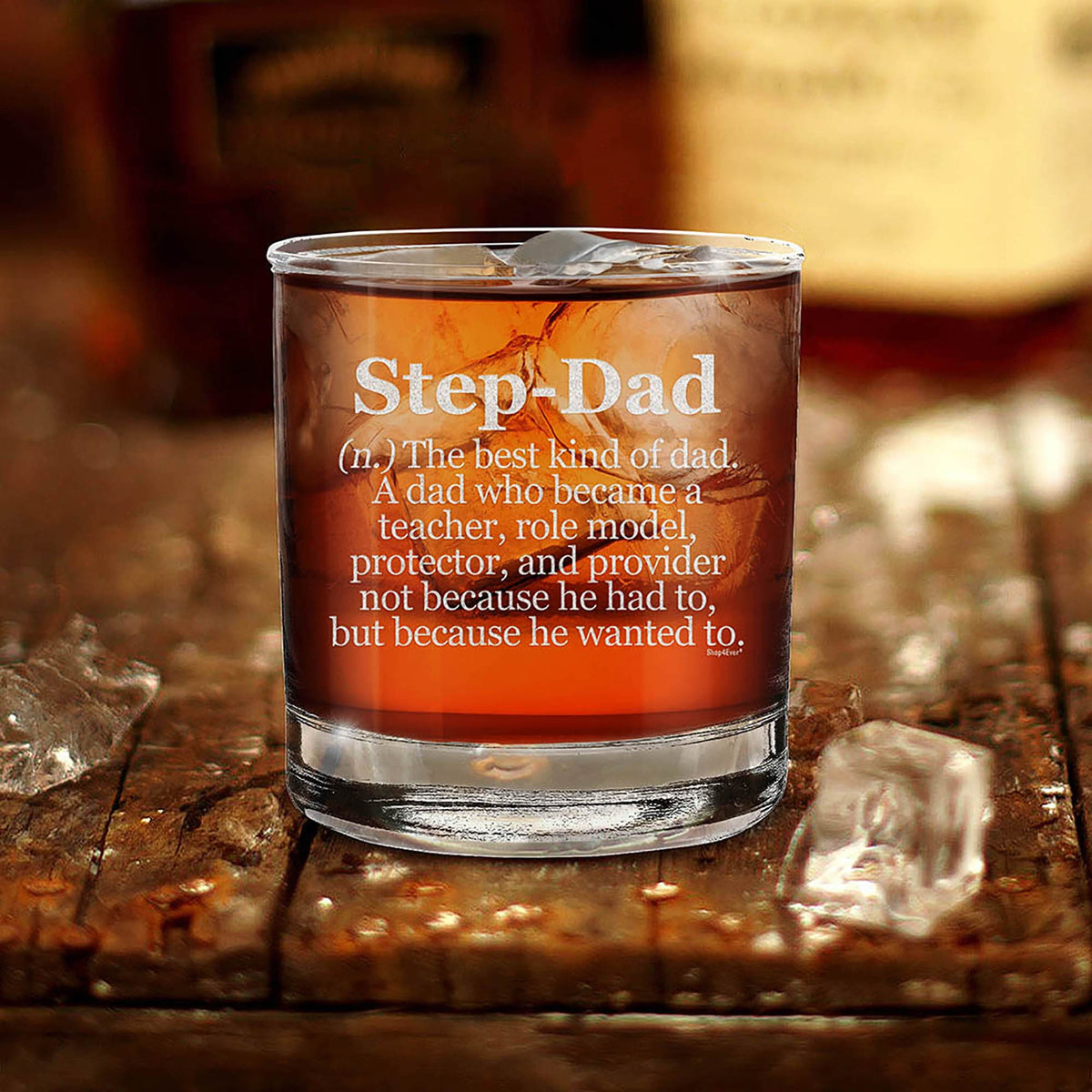 Step-Dad Definition Engraved Whiskey Glass Retirement Gift, Birthday Gift, Christmas Gift. Fathers Day Gift. Dad Gift. Step Dad Gift.