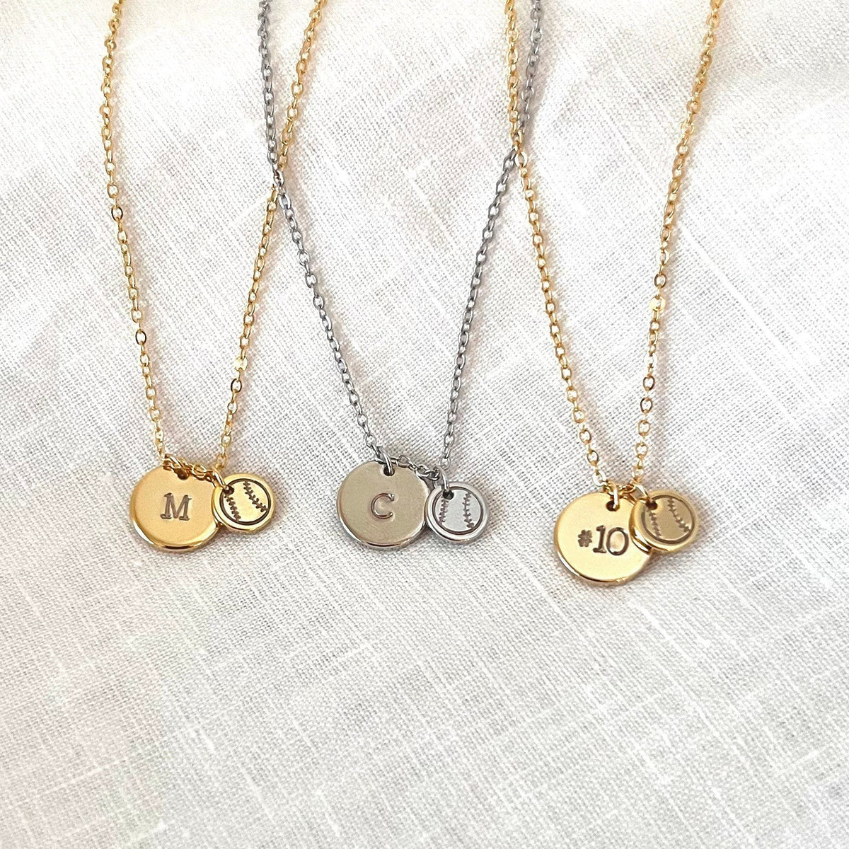 Baseball Mom Necklace - Gift for Baseball Moms - Baseball Initial Necklace - Personalized Custom Baseball Mom Jersey Number Necklace