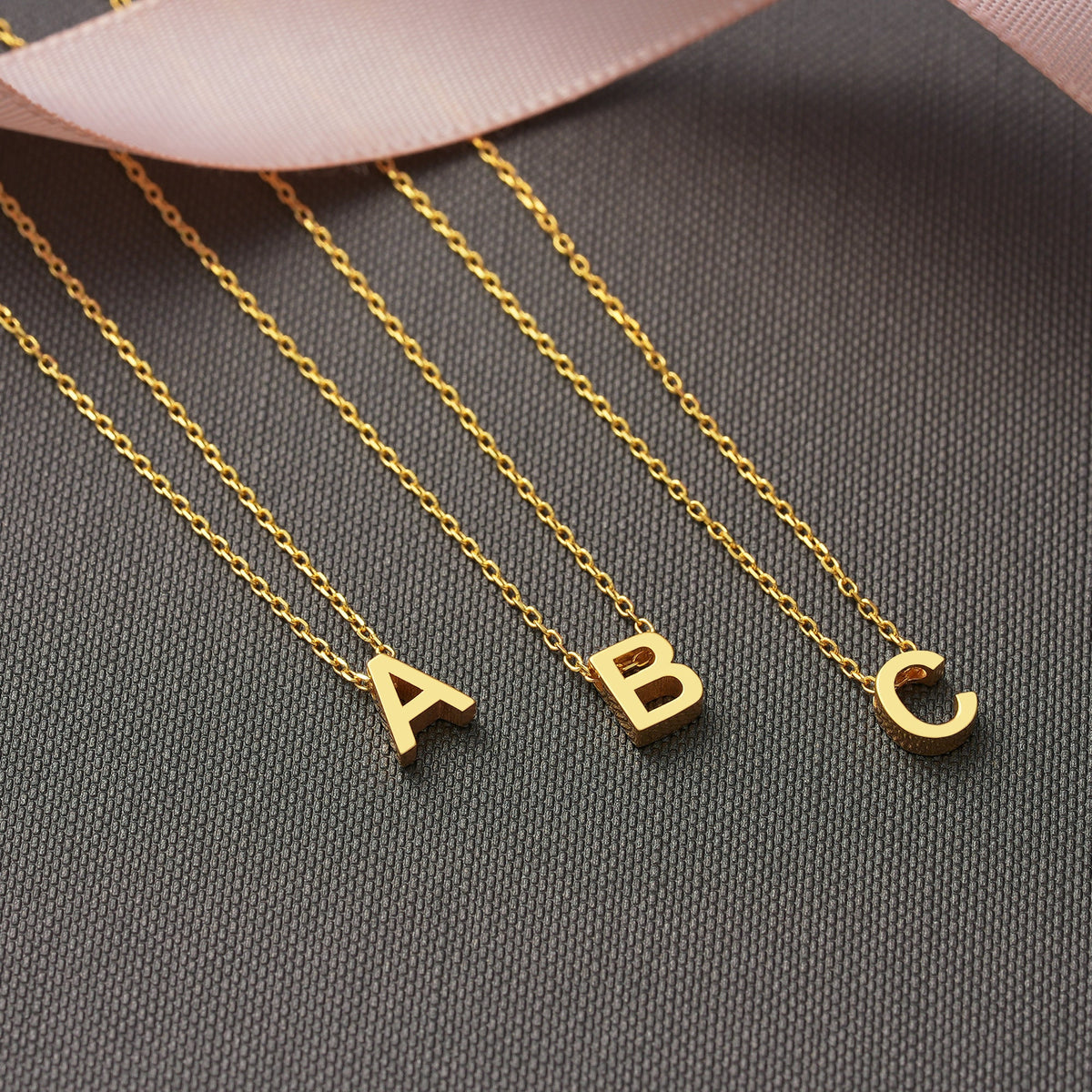 Initial Necklace, Letter Necklace, Minimalist Initial Necklace, Solid Gold Delicate necklace, Wife Gifts, Mom Gifts