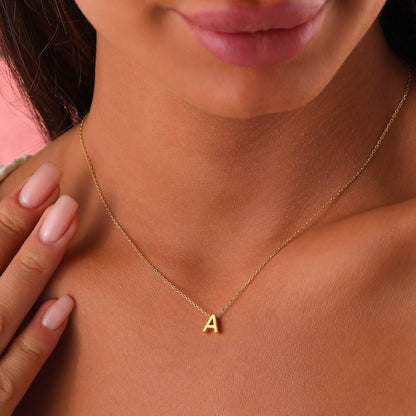 Initial Necklace, Letter Necklace, Minimalist Initial Necklace, Solid Gold Delicate necklace, Wife Gifts, Mom Gifts