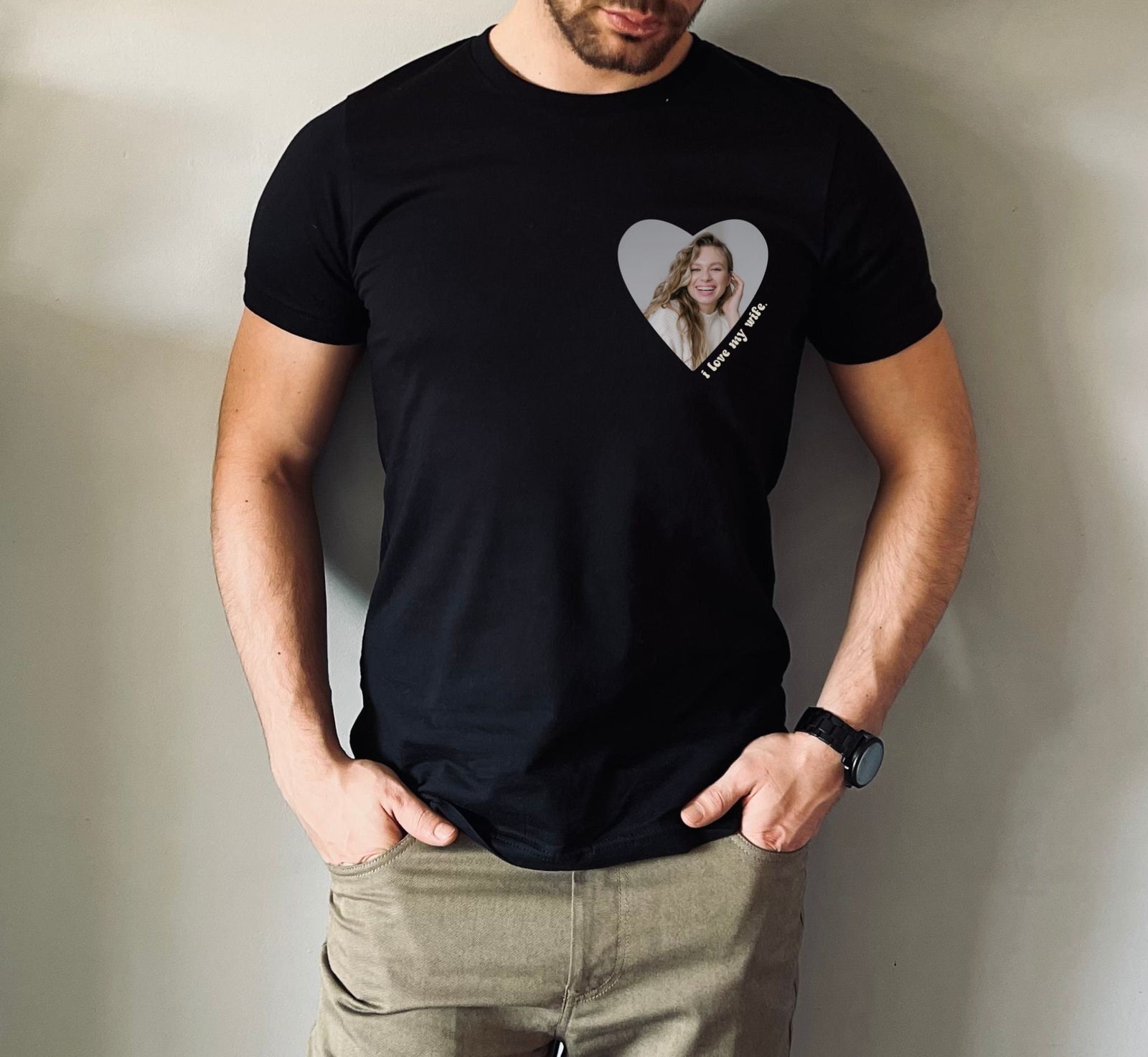 Custom Shirt for Husband, I Love My Wife Shirt, Custom Husband T-Shirt, Photo Shirt for Dad, Funny Husband T-Shirt, Custom Valentines Shirt
