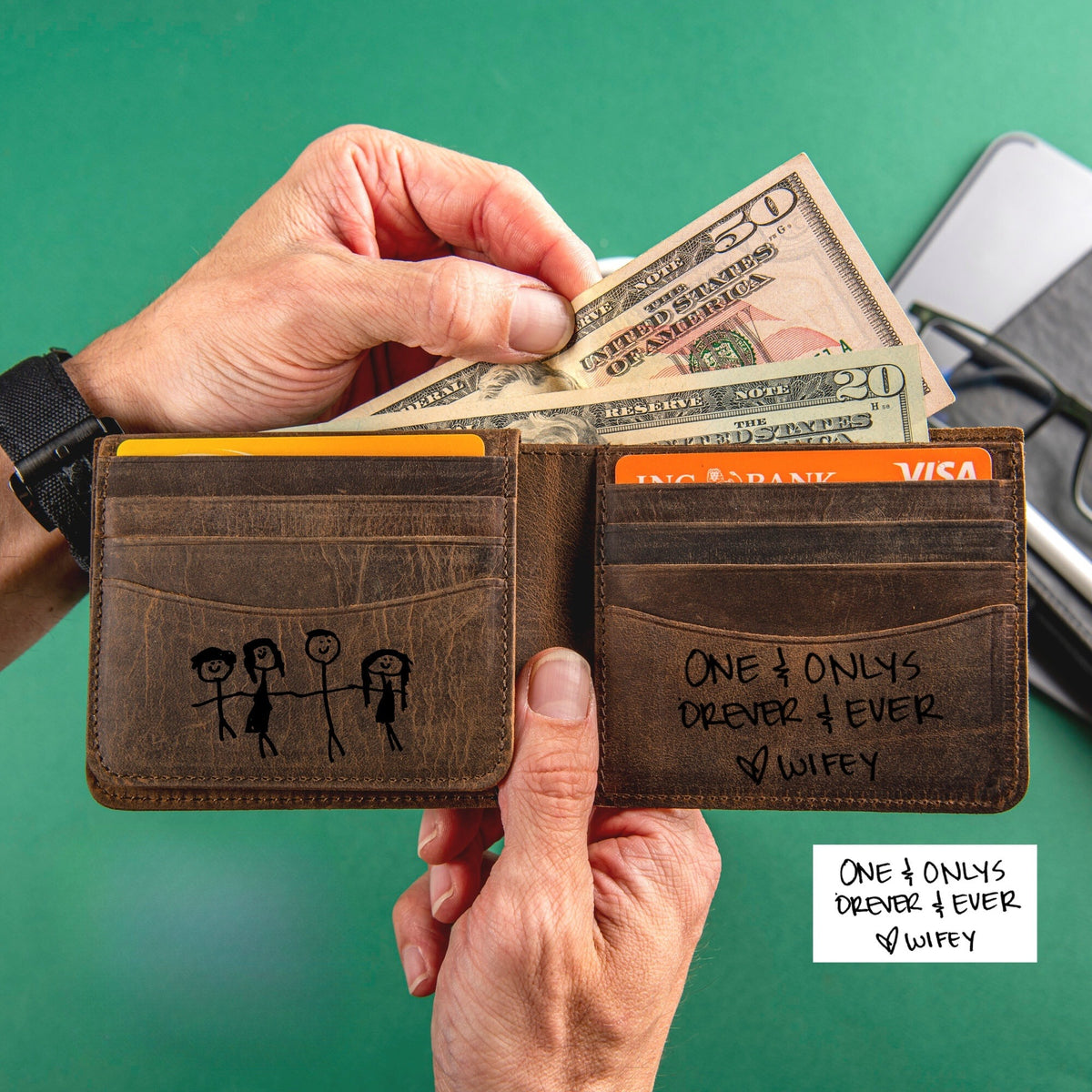 Personalized gift for him, custom photo wallet, valentines gifts, anniversary gift for husband, boyfriend gift, husband, men, dad, grandpa