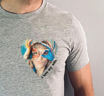 Custom Shirt for Husband, I Love My Wife Shirt, Custom Husband T-Shirt, Photo Shirt for Dad, Funny Husband T-Shirt, Custom Valentines Shirt