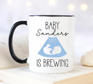 Expecting Mom Gift, Expecting Parents Gift, New Pregnancy Gift for Mom, Expecting Mother Gift, A Baby is Brewing Pregnancy Announcement Mug
