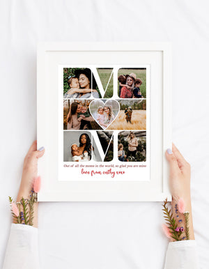 Personalized Mom Photo Collage, Mother's Day Gift For Mom, Custom Mommy Photo Gift, Mothers Day Gift from Daughter, Mom Photo Gift Collage