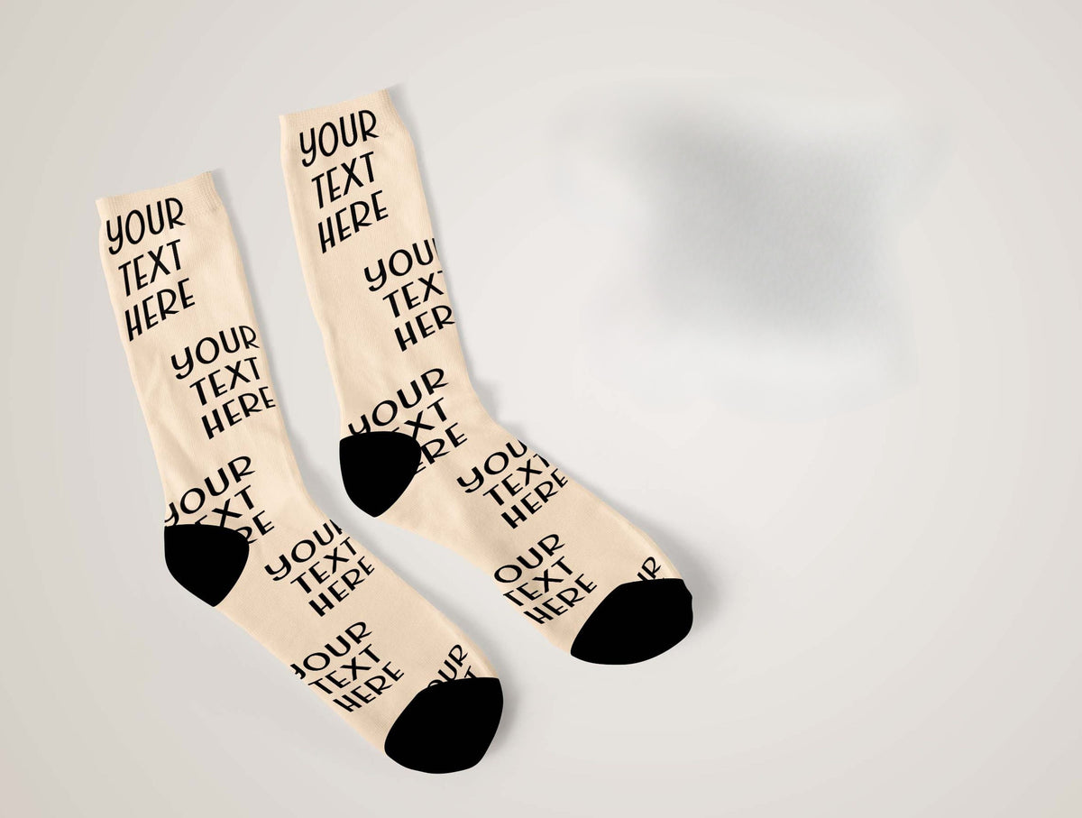 Text On Socks, Text Socks For Men And Women Birthday Gift, Your Text Here, Custom Text Socks, Customized Socks, Personalized Words Here