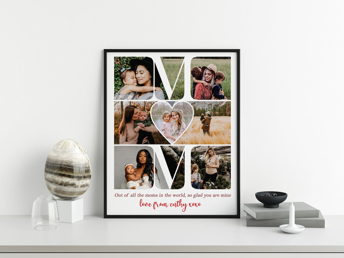 Personalized Mom Photo Collage, Mother's Day Gift For Mom, Custom Mommy Photo Gift, Mothers Day Gift from Daughter, Mom Photo Gift Collage
