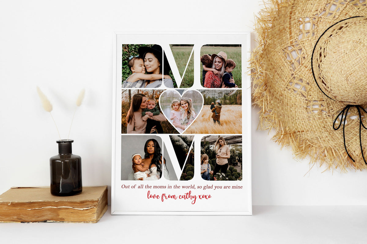 Personalized Mom Photo Collage, Mother's Day Gift For Mom, Custom Mommy Photo Gift, Mothers Day Gift from Daughter, Mom Photo Gift Collage