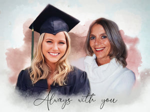 Graduation Memorial Gift for Him, Personalized High School Graduation Canvas, Memorial Portrait for Her, University Graduation Gift, Grandkid Gift
