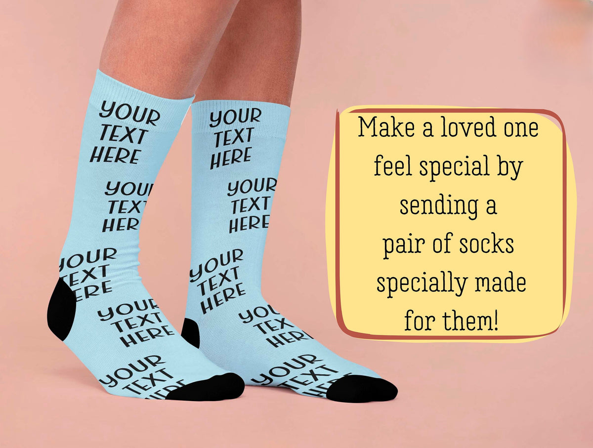 Text On Socks, Text Socks For Men And Women Birthday Gift, Your Text Here, Custom Text Socks, Customized Socks, Personalized Words Here