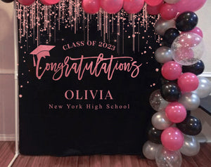 Graduation Backdrop 2025, Graduation Photo Backdrop, Class of 2025 Photo Booth Backdrop, Celebration Banner for Prom Party