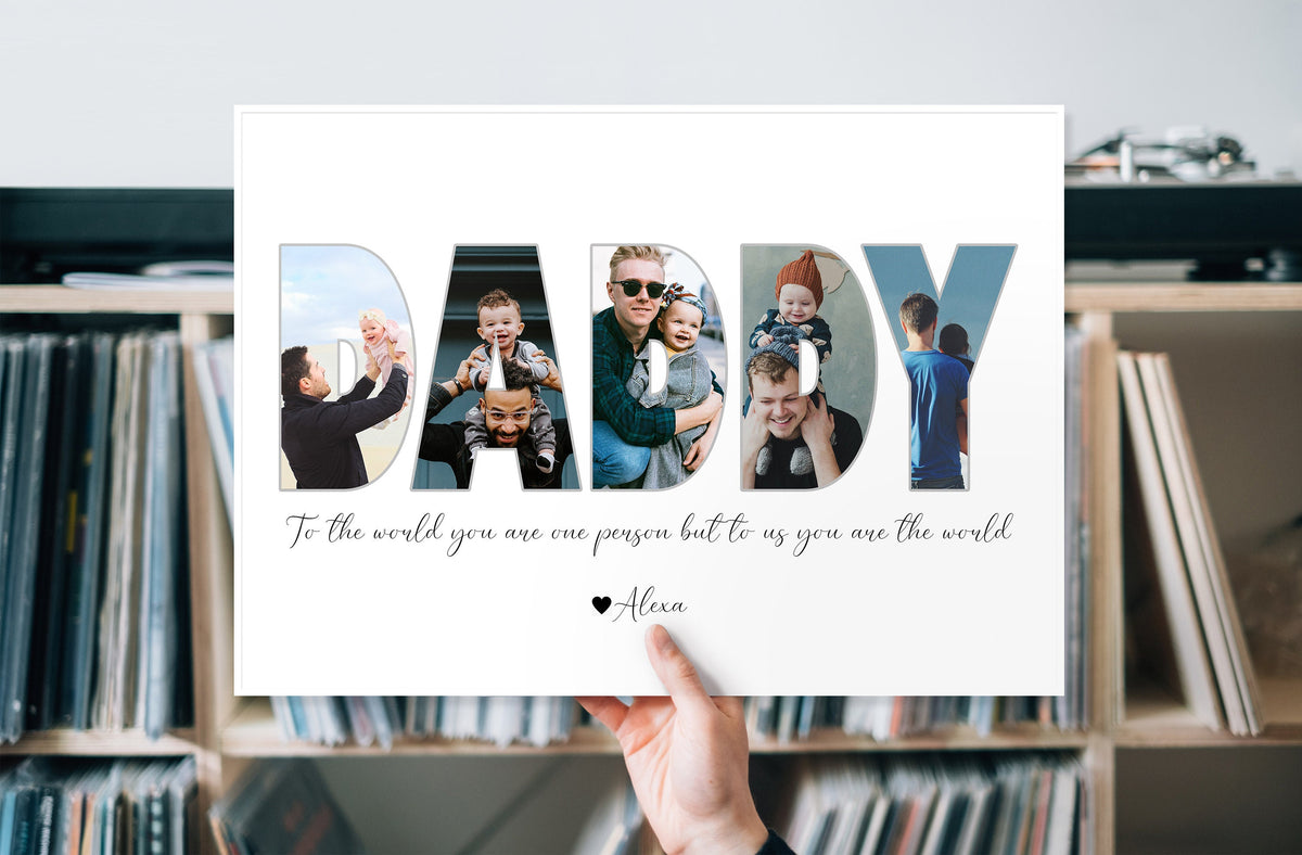 Daddy Photo Collage, Customized Father's Gift, Gift For Dad, Personalized Gift for Dad, First Father's Day Gift, Dad Gift from Son Daughter