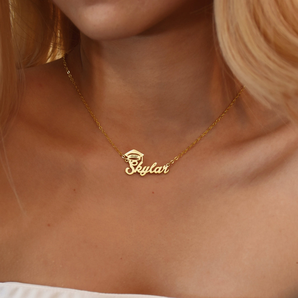 Graduation Gifts For Her Custom Graduation Name Necklace Bachelor Cap Necklace Name Necklace for Her Grad Jewelry for Girl