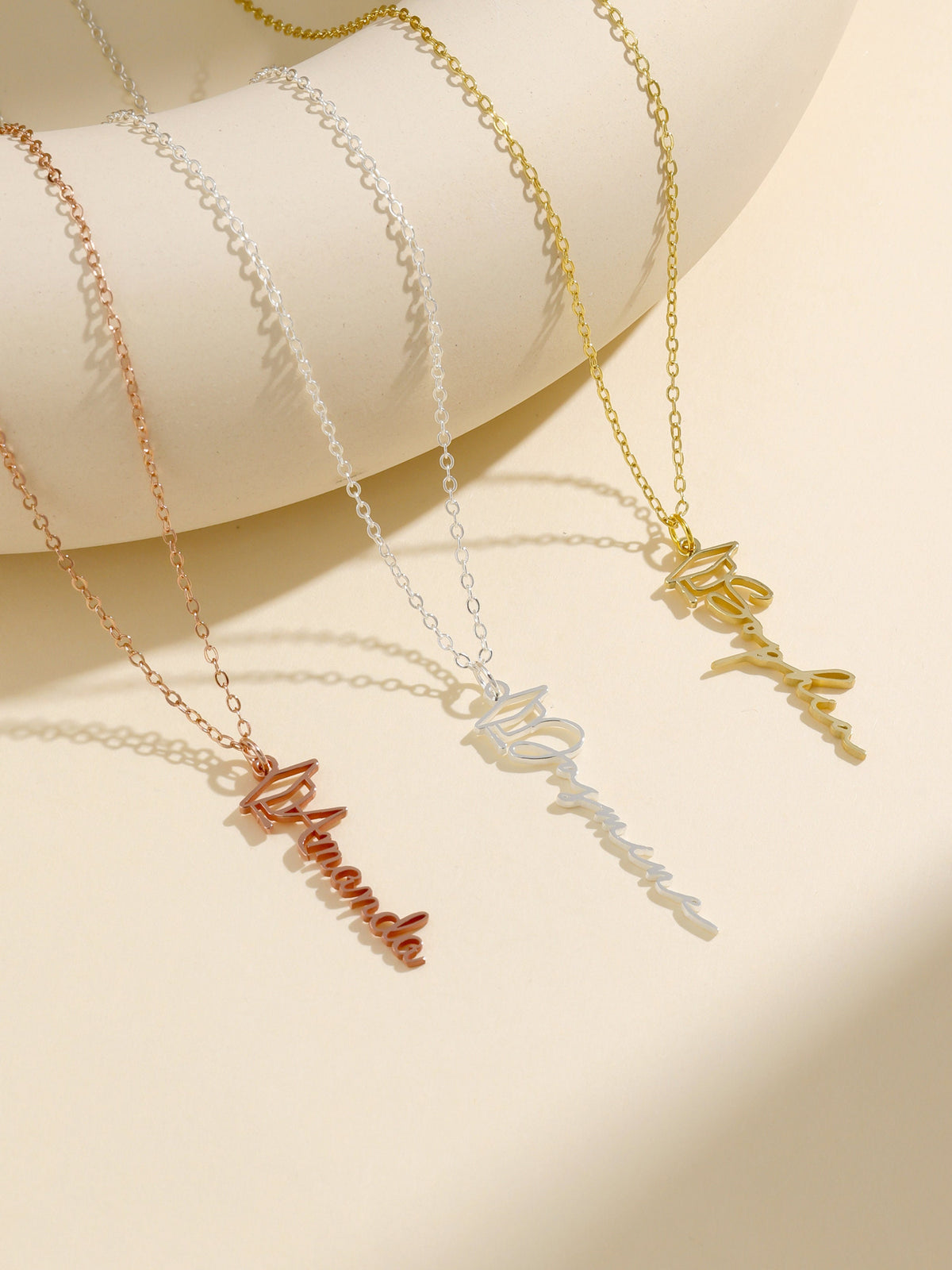 Personalized Graduation Necklace with Graduate's Name, Custom High School, College Graduation Gift, Name Pendant Grad Cap Jewelry for Her