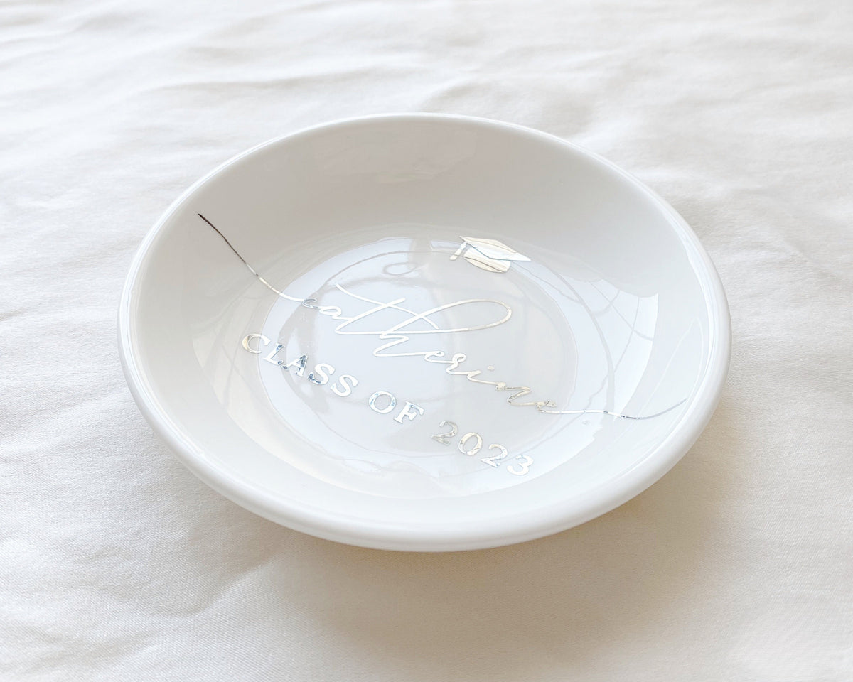 Personalized Graduation Gift, Custom Jewelry Dish, Class of College Graduation Gift for Her, Masters Degree Gift, PHD Graduation Present