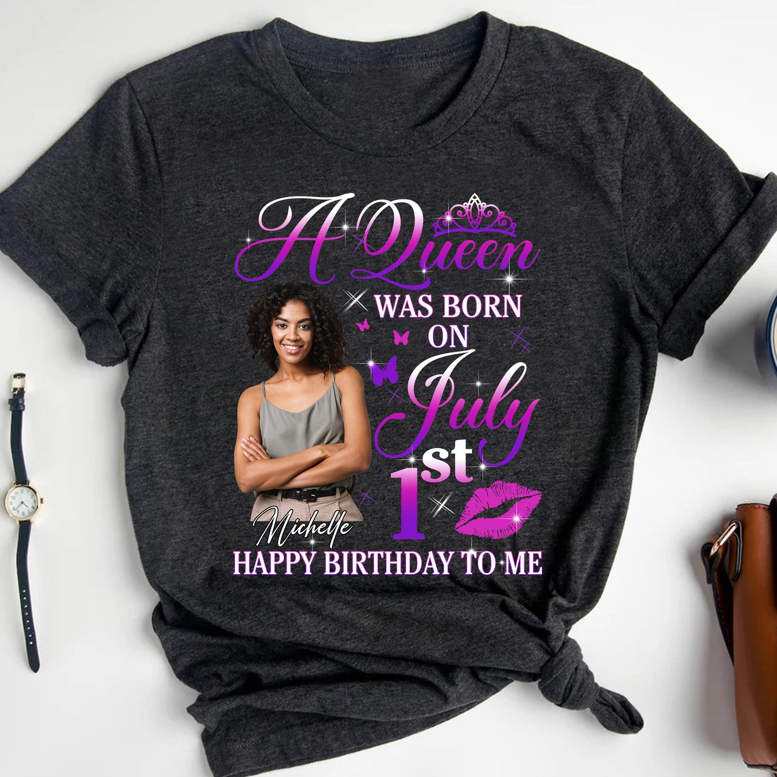 Personalized Birthday Shirt For Women with Your Photo, Custom Birthday T Shirt, Personalized Birthday Gift, Customized Shirt