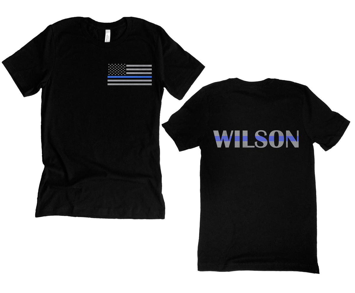 Custom Blue Line American Flag Shirt, Police Officer Gift, Custom Police Gift, Thin Blue Line Shirt, Law Enforcement Shirts, Gift for police