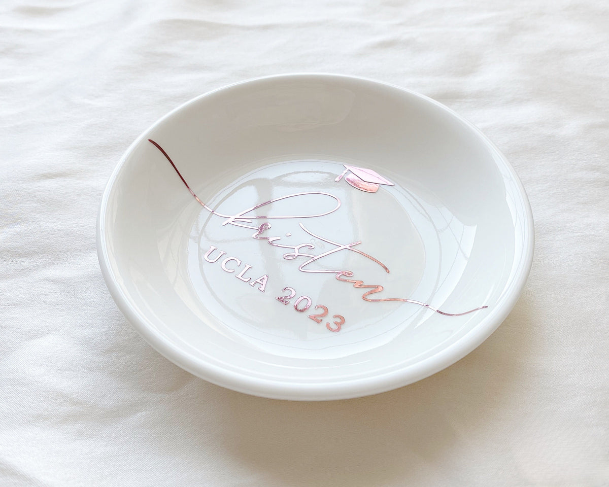 Personalized Graduation Gift, Custom Jewelry Dish, Class of College Graduation Gift for Her, Masters Degree Gift, PHD Graduation Present