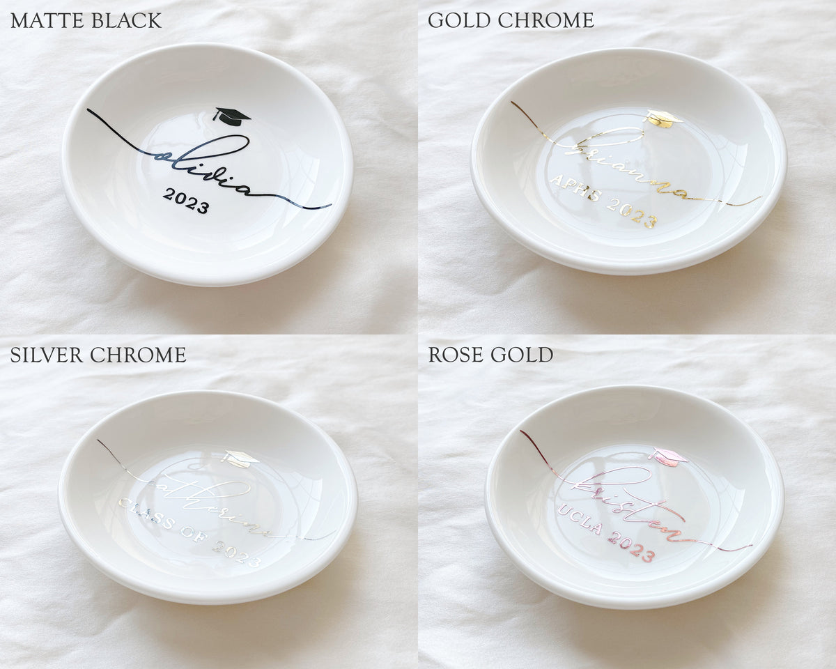 Personalized Graduation Gift, Custom Jewelry Dish, Class of College Graduation Gift for Her, Masters Degree Gift, PHD Graduation Present