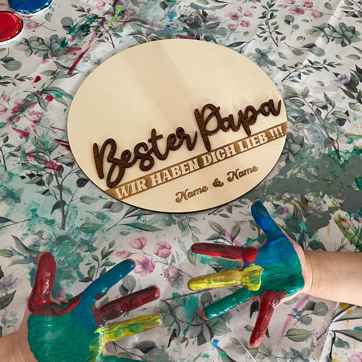 DIY Gift Best Dad Handprint for Dad Father's Day Father's Day Gift Birthday Custom Personalized Wood Christmas