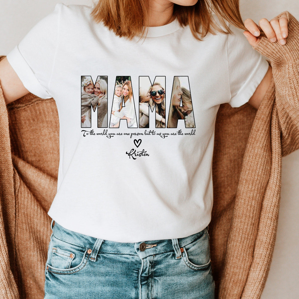 CUSTOM MAMA Photo Shirt, Customized Mother's Day Gift, Gift For Mama,Personalized Gift for MOM,Printable Mother Day Photo Shirt,Grandma Gift