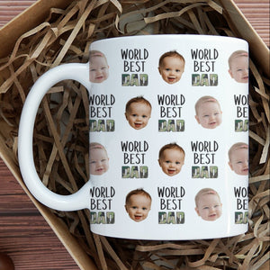 World Best Papa Coffee Mug, Personalized Mug with Baby Photo, Best Papa Ever Gift Mug, Cute Father's Day Gift