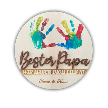DIY Gift Best Dad Handprint for Dad Father's Day Father's Day Gift Birthday Custom Personalized Wood Christmas
