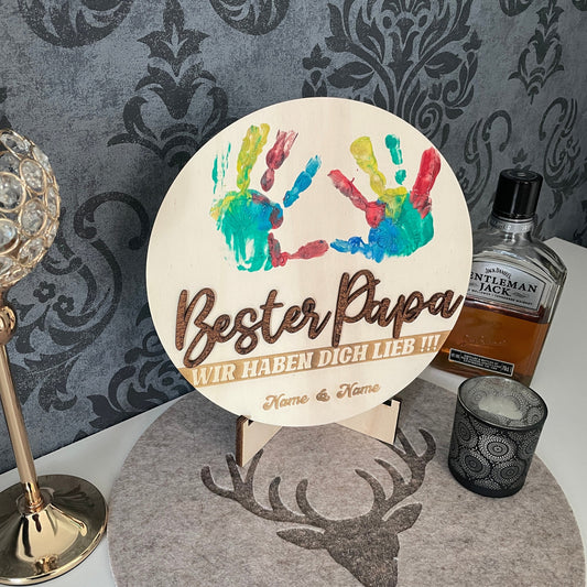 DIY Gift Best Dad Handprint for Dad Father's Day Father's Day Gift Birthday Custom Personalized Wood Christmas