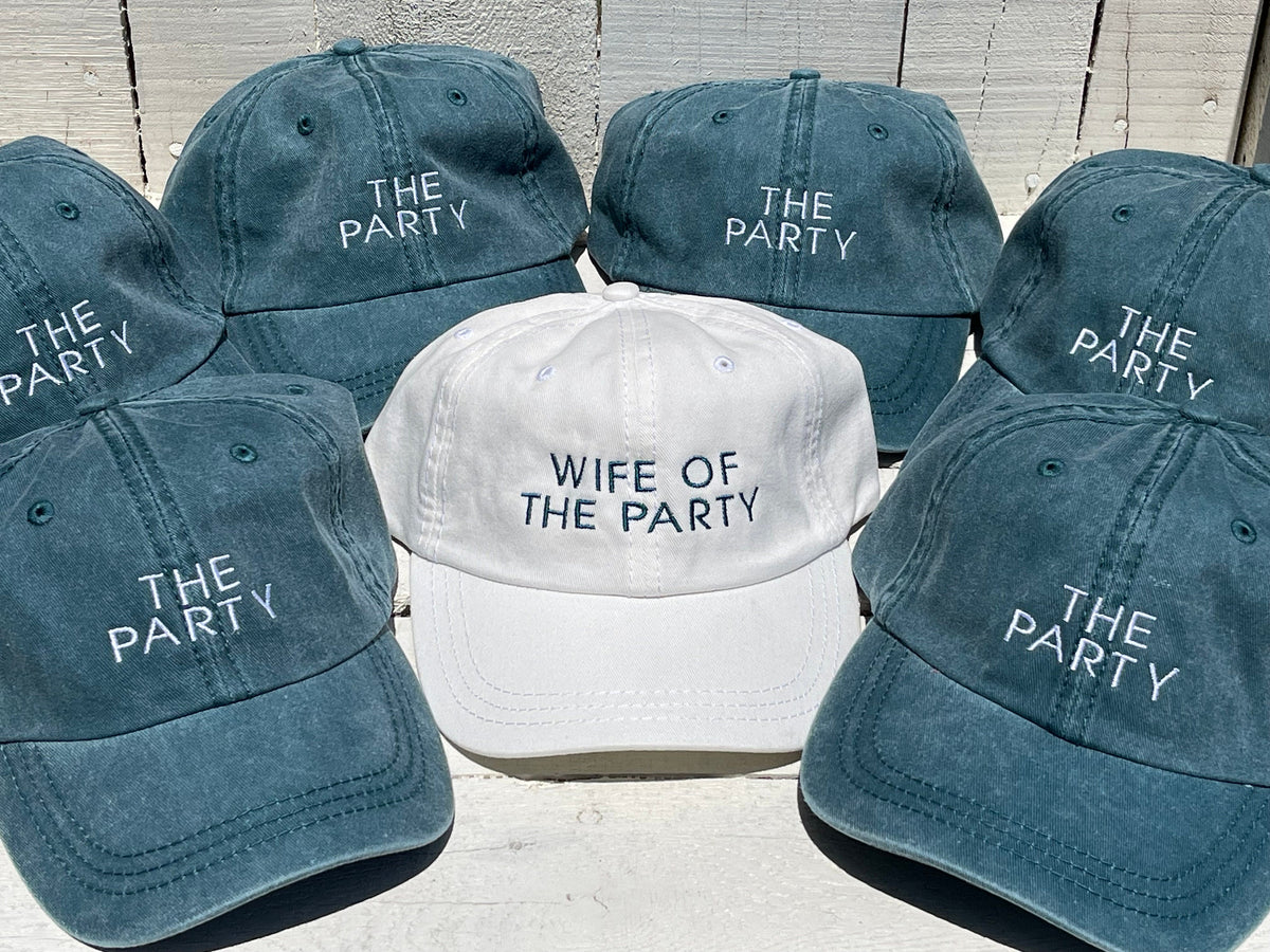 Bachelorette Party Baseball Caps, Wife Of The Party, The Party Hats, Wife Vibes-Drunk Vibes Hats, Party Vibes, Custom Hat