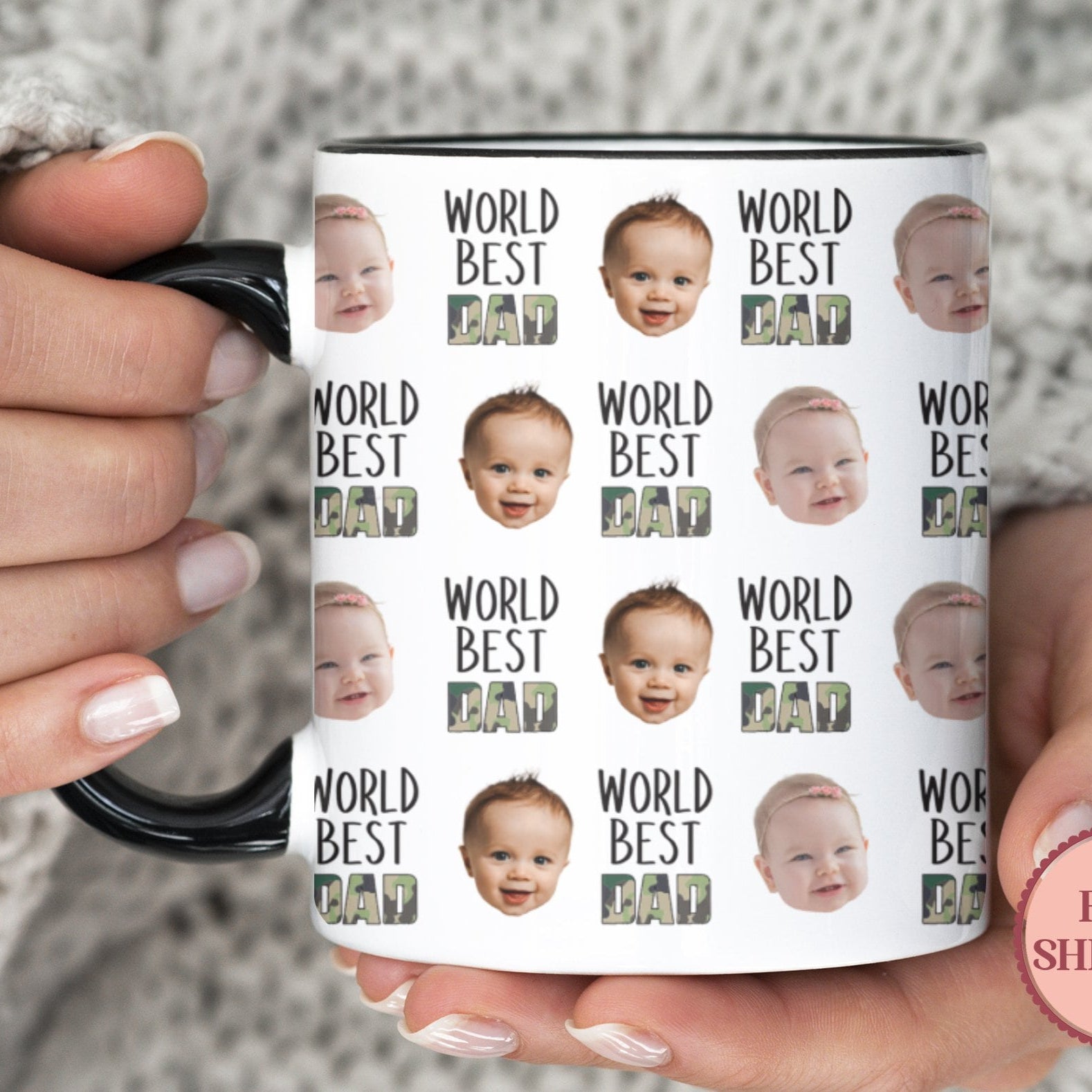 World Best Papa Coffee Mug, Personalized Mug with Baby Photo, Best Papa Ever Gift Mug, Cute Father's Day Gift
