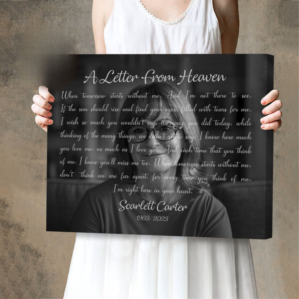 A Letter From Heaven Personalized Memorial Photo Gift for Loss of Mother Gift for Loss of Dad Sympathy Gift for loss of son remembrance gift