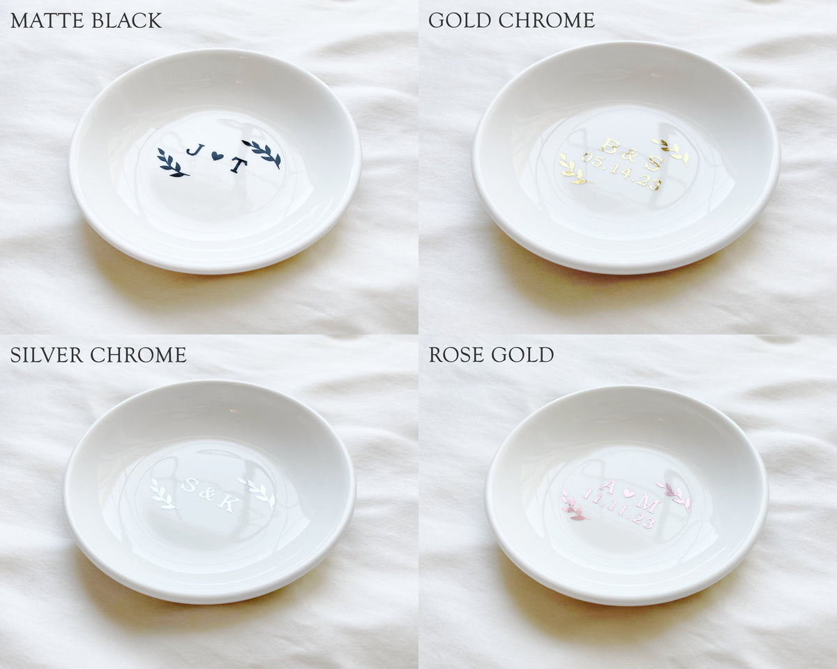 Personalized Wedding Gift, Minimalist Ring Dish with Initials and Date, Bridal Shower Gift, Engagement Gift, Wedding Gift for Couple