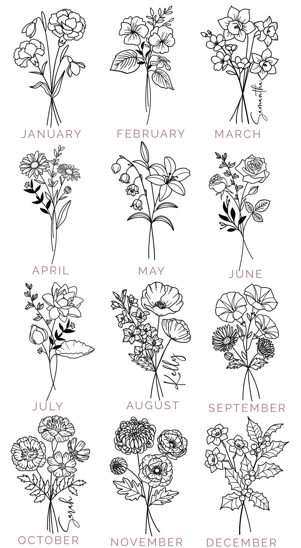 Personalized Birth Flower Coffee Cup With Name, Personalized Birth Flower Glass Tumbler, Bridesmaid Proposal, Gifts for Her Be My Bridesmaid