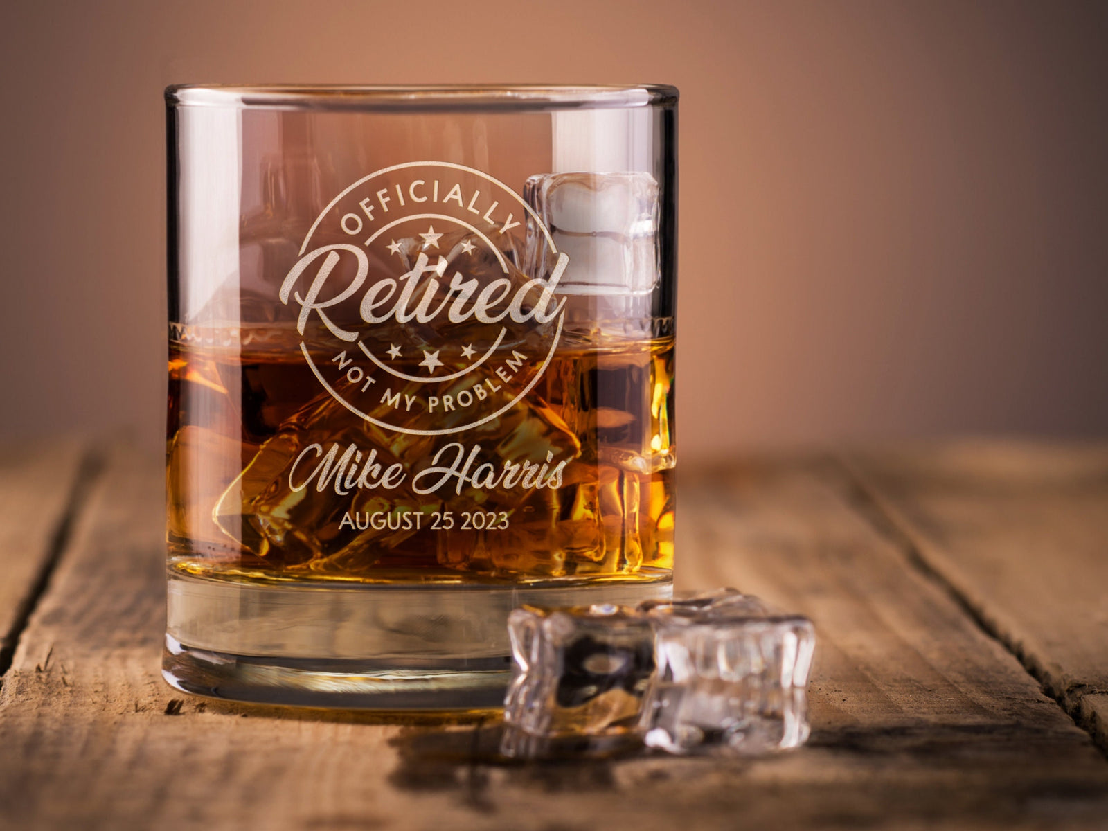Retirement Gifts For Men, Engraved Retirement Crystal Whiskey Glass Gift, Retirement Whiskey Glasses, Dad Retirement Cocktail Glass
