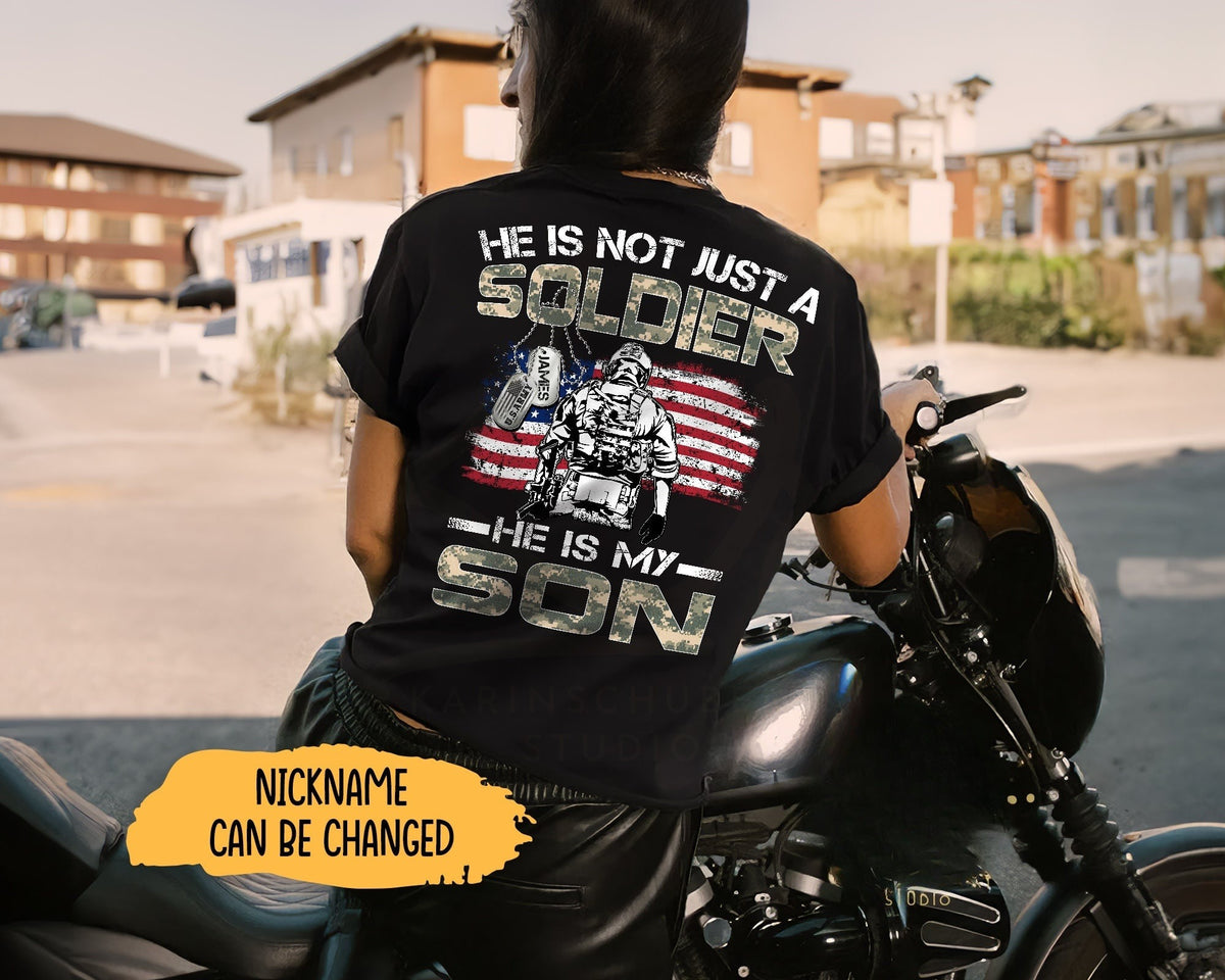 He Is Not Just A Soldier He Is My Son, Proud Army Dad, Proud Army Mom, Custom Army Family Shirt, Military Matching Shirt, US Army Graduation