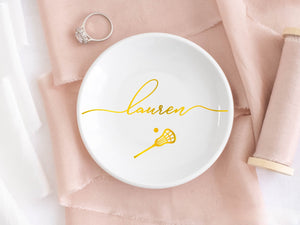 Personalized lacrosse gifts for girls seniors, Lacrosse coach gift, lacrosse jewelry dish, girls lacrosse team gift, senior lacrosse gift