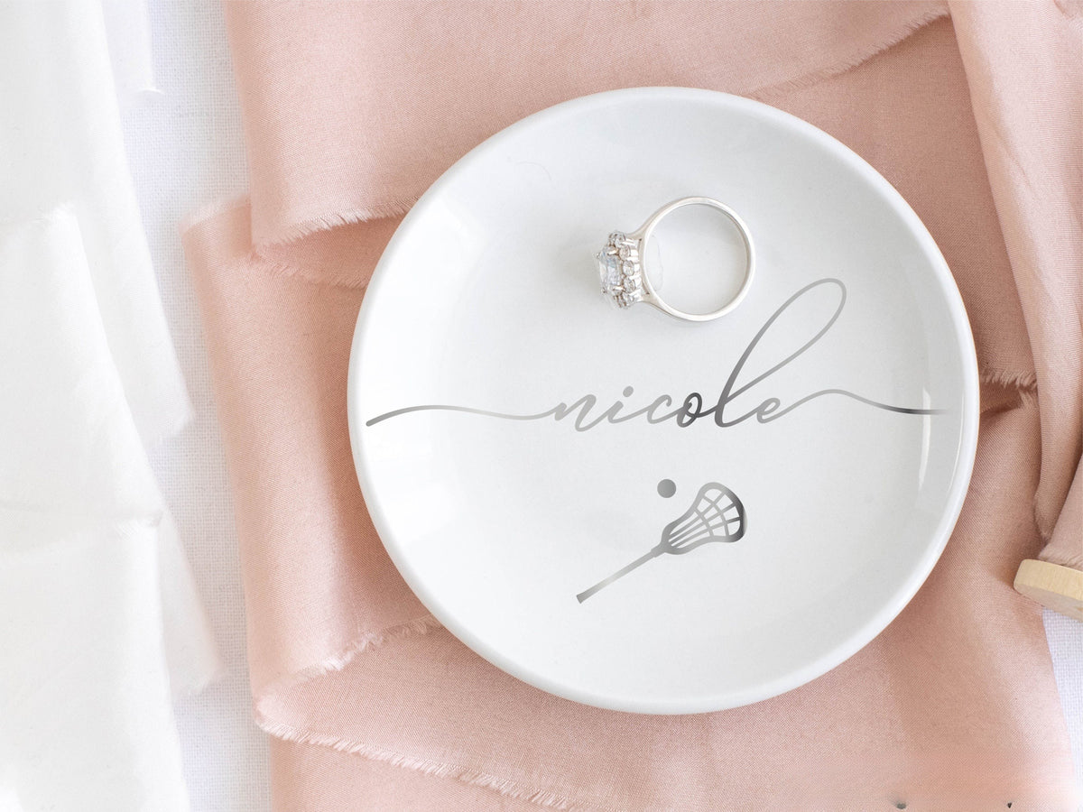 Personalized lacrosse gifts for girls seniors, Lacrosse coach gift, lacrosse jewelry dish, girls lacrosse team gift, senior lacrosse gift