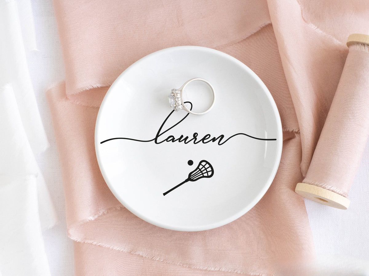 Personalized lacrosse gifts for girls seniors, Lacrosse coach gift, lacrosse jewelry dish, girls lacrosse team gift, senior lacrosse gift