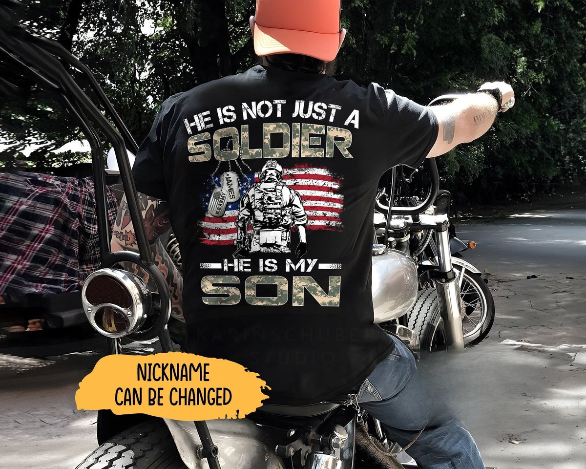 He Is Not Just A Soldier He Is My Son, Proud Army Dad, Proud Army Mom, Custom Army Family Shirt, Military Matching Shirt, US Army Graduation