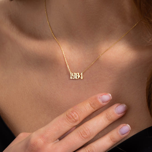 Personalized Number Necklace | Custom Year Date Necklace | Gold Lucky Number Jewelry | Personalized Necklace | Gift for Her