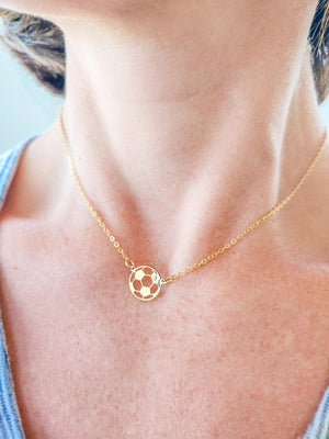 Personalized Soccer Necklace Dainty Sports Charm Girls Team Gift Soccer Coach Custom Initial Number Player Season Varsity Jewelry