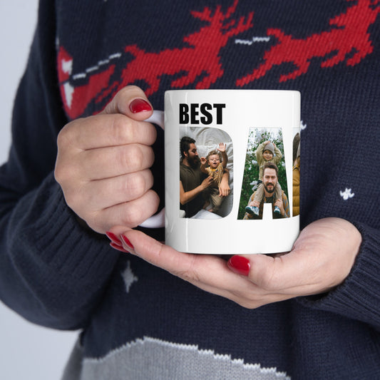 Best Daddy Ever Mug, Custom Father Day Cup, Personalized Photo Collage Mug, Dad Birthday Gift, Father Gift From Son Daughter Wife, Dad Mug