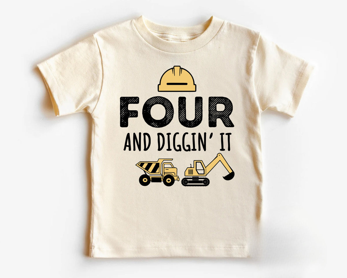 Construction Crew Matching Shirts, Birthday Construction Shirts, Three and Diggin' It, Excavator Birthday, Bday Boy Tee, Dump Truck Birthday