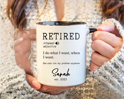 Retirement Gifts For Women, Personalized Retired Definition Coffee Mug, Retirement Definition Coffee Mug Cup, Retirement Mug, Retirement Cup
